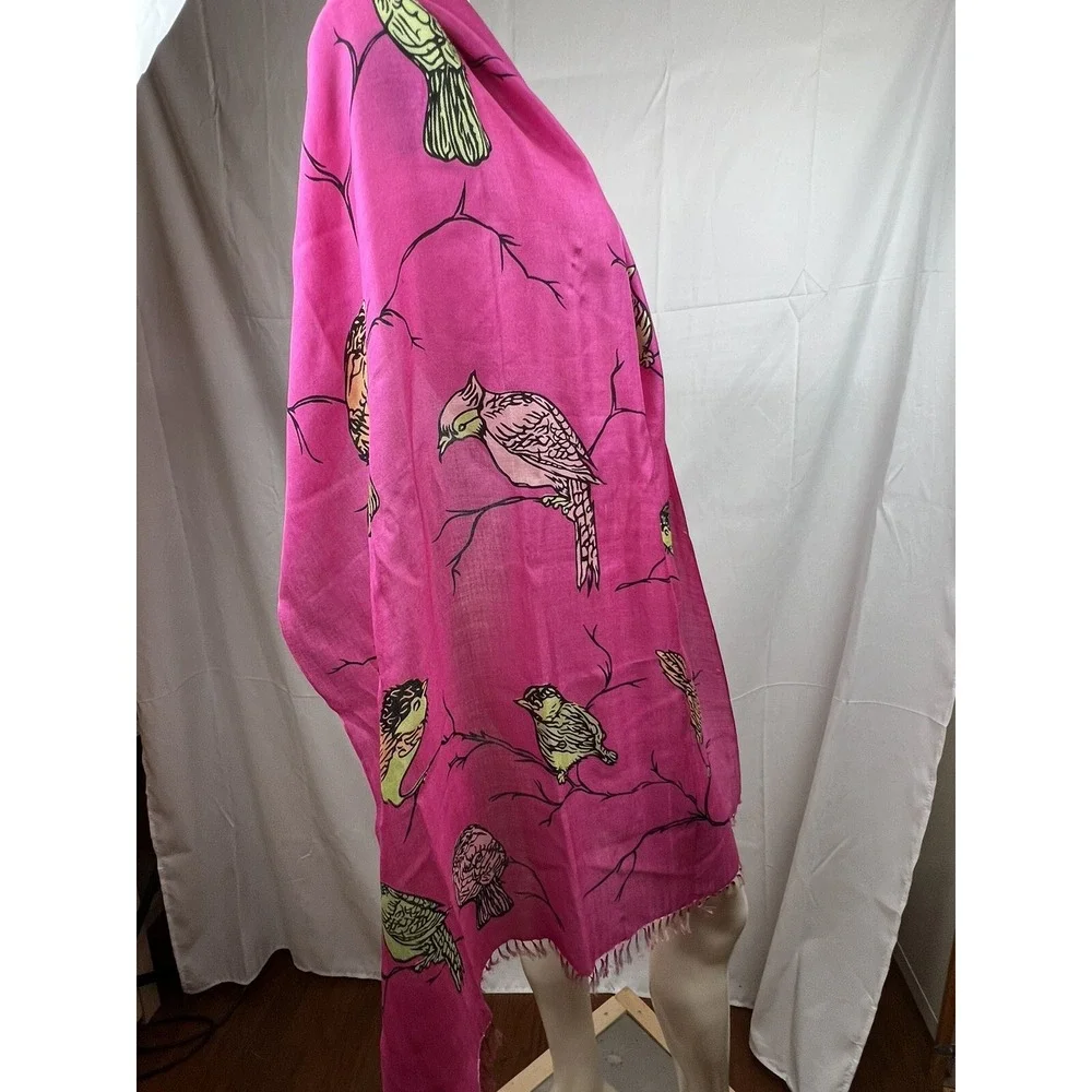 Cashmere Wrappings 100% Silk Wrap Bird Scarf Shawl 82